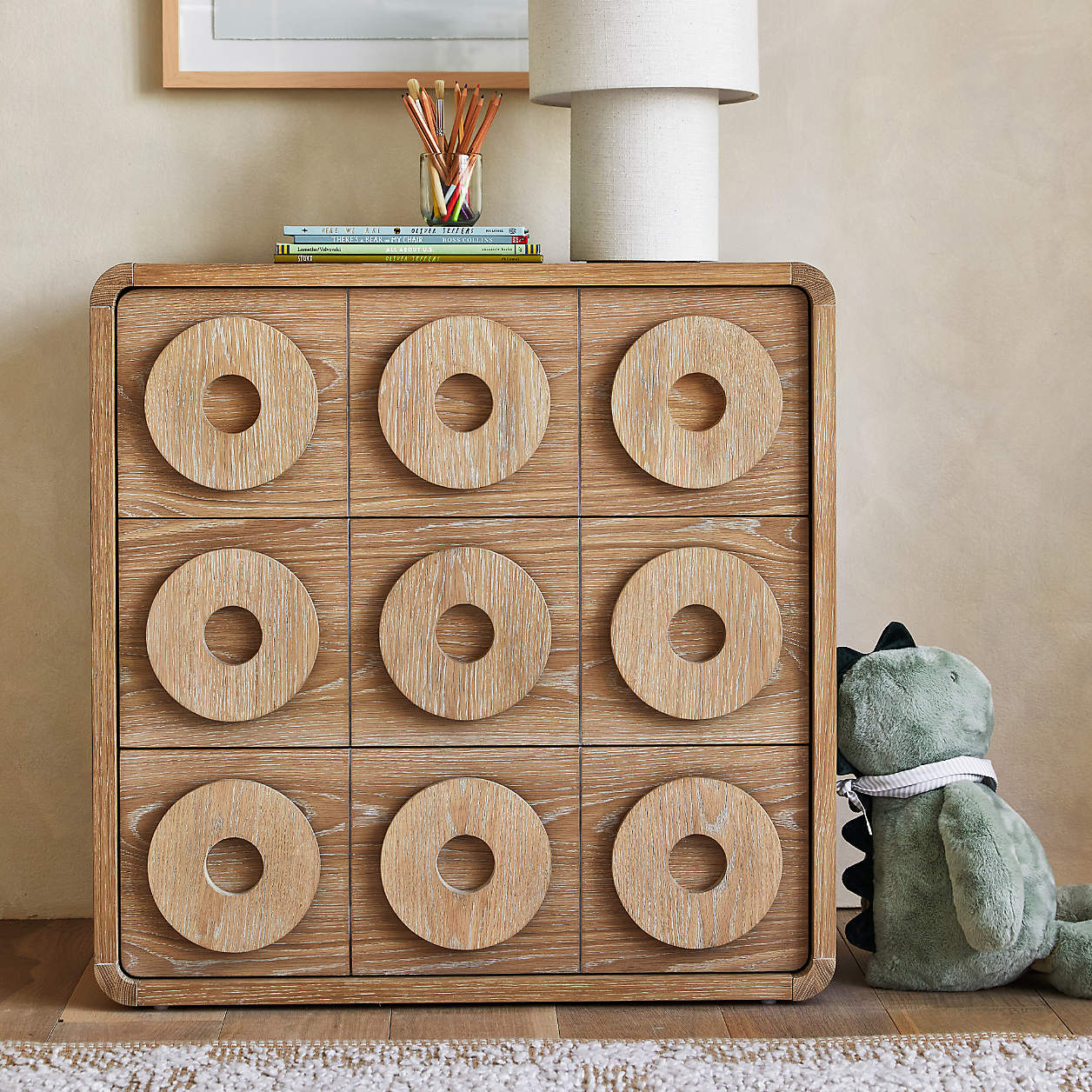 Atlas Natural Oak Wood Narrow 3-Drawer Kids Dresser