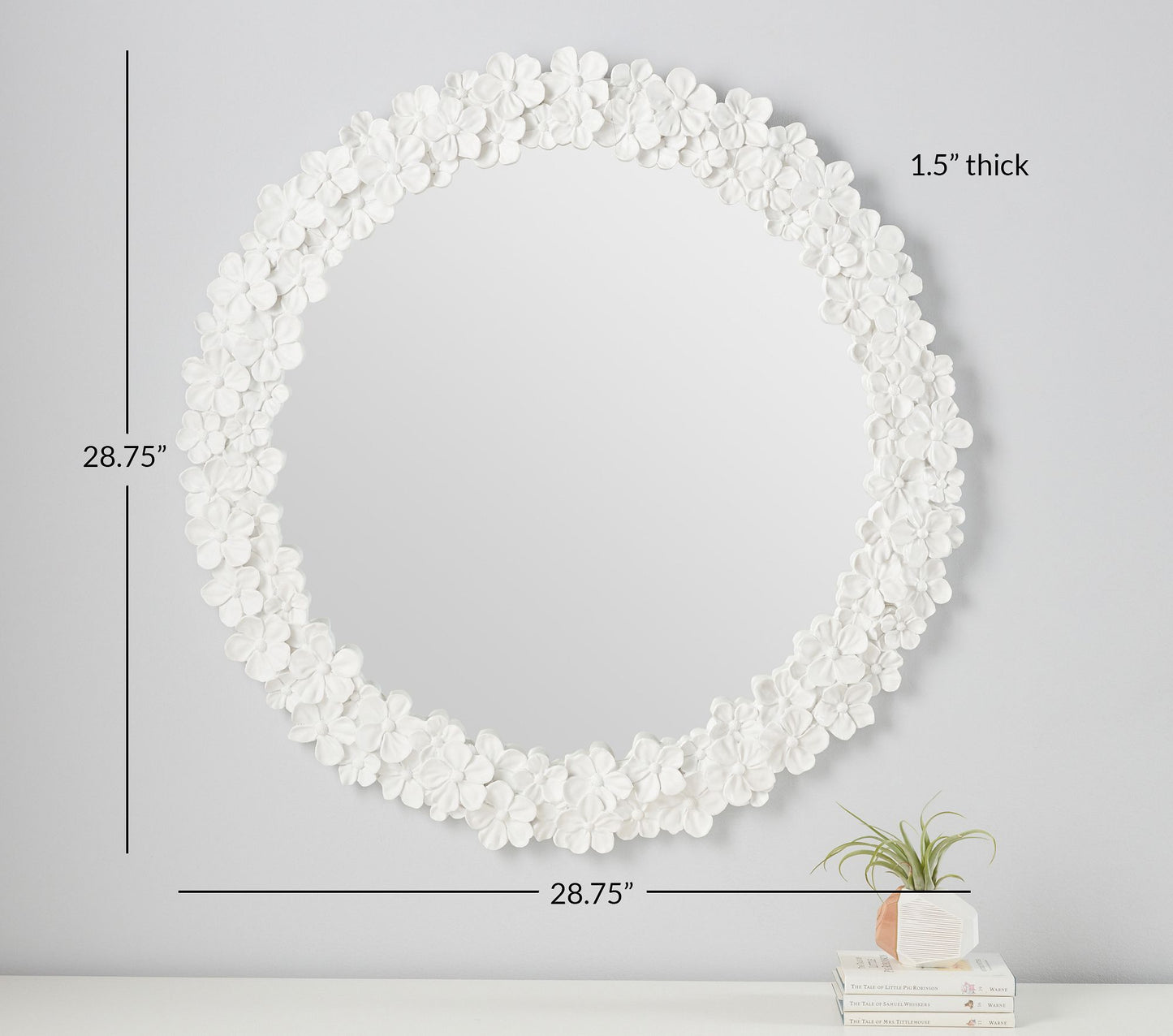 Blush Hydrangea Round Mirror (28")