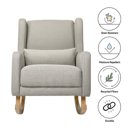 Babyletto Kai Grey Performance Nursery Rocking Chair with Wood Legs