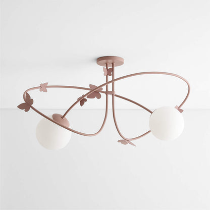Butterfly Dance Purple 27" Kids Ceiling Light