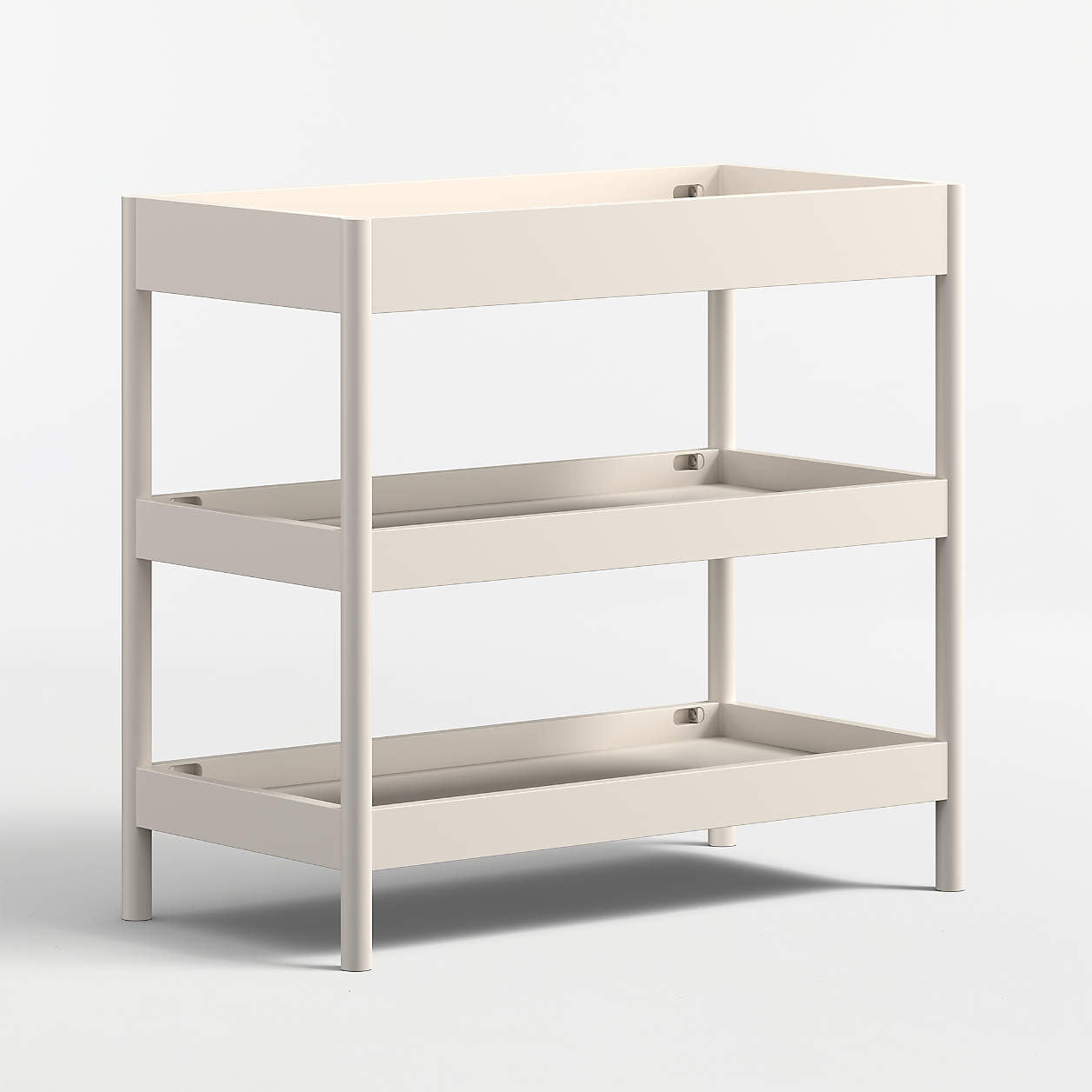 Classic Linen White Wood Baby Changing Table