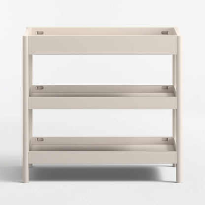 Classic Linen White Wood Baby Changing Table