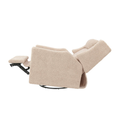 Babyletto Kiwi Deluxe Chai Shearling Nursery Electronic Swivel Glider Power Recliner with Heat Message