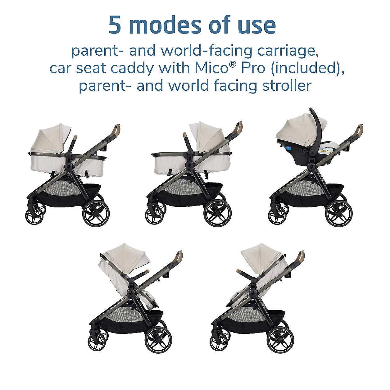 Maxi-Cosi ® Zelia ™Pro Classic Oat Beige 5-in-1 Baby Travel System