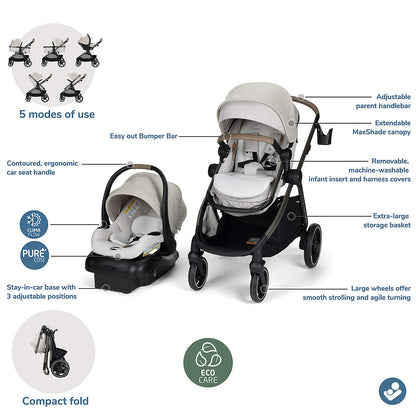 Maxi-Cosi ® Zelia ™Pro Classic Oat Beige 5-in-1 Baby Travel System