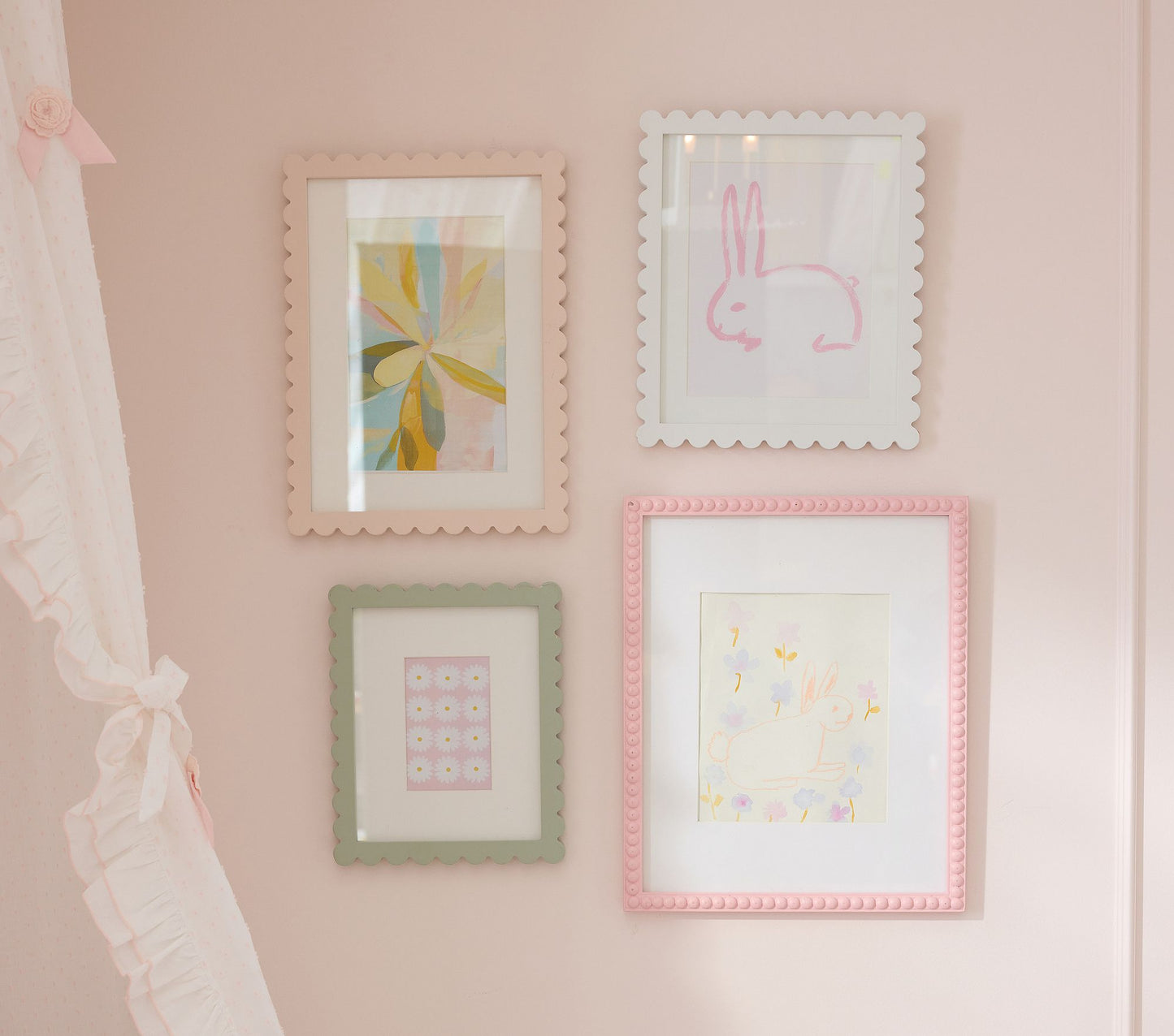 Beaded Gallery in a Box Wood Frames, Set of 6