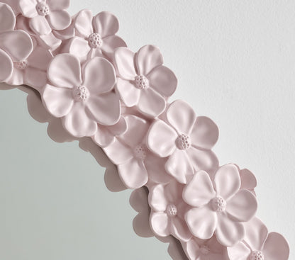 Blush Hydrangea Round Mirror (28")